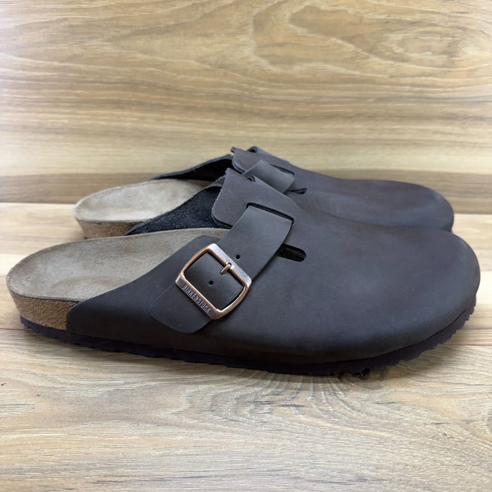 Birkenstock Boston Clogs Mens 14 N EU 47 Brown Nubuck Leather Casual Travel Mule